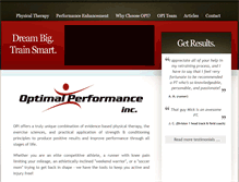 Tablet Screenshot of optimalperformanceinc.com